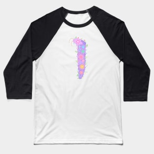 "ㅣ" Floral Letter Hangeul Baseball T-Shirt